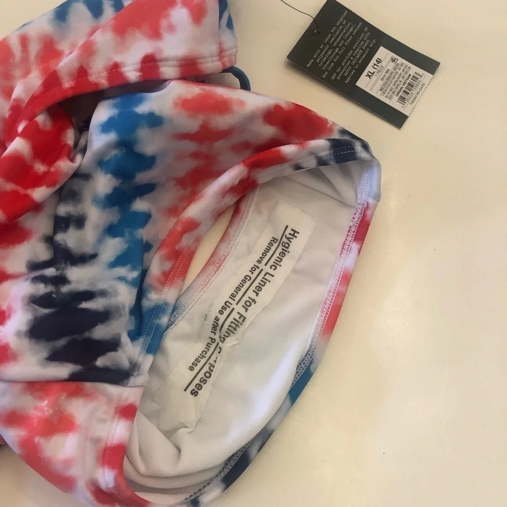 Art Class Girls' Tie-Dye Striped Cut Out Halter One Piece Swimsuit Size XL 14